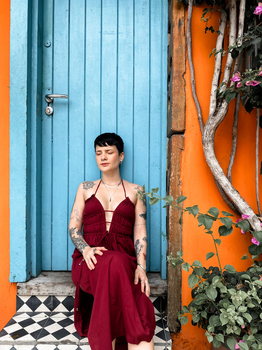 Vestido Shakti - Vinho