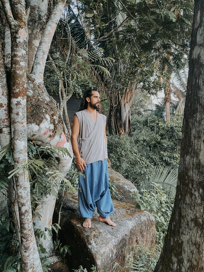 Calça Goa Shiva - Listrado Ecológico Azul