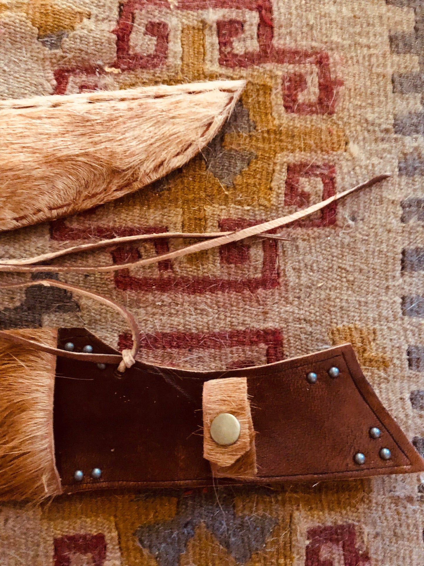 Leather Bag with Fur - Personalized Pockets