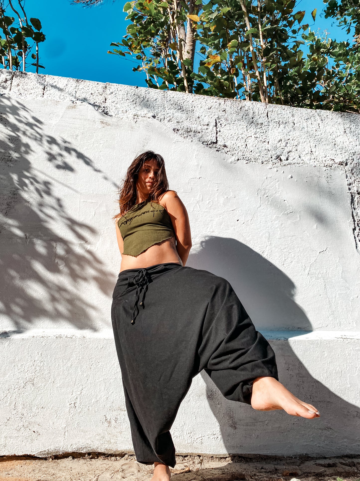Goa Shiva Pants - Black Linen