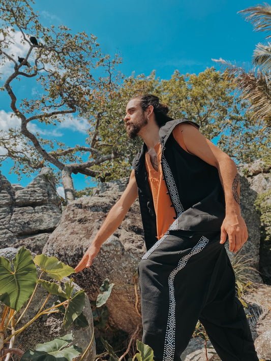 Calça Aladim  - Linho Preto