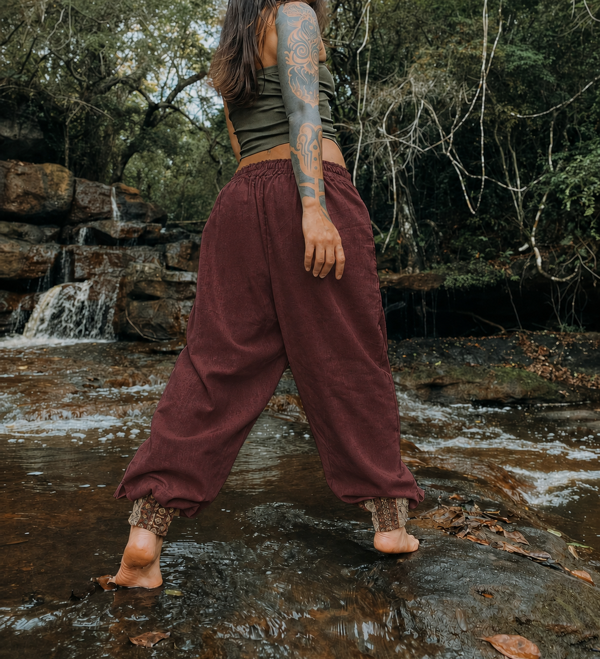 Calça Hindu Ganesha - Linho Marrom