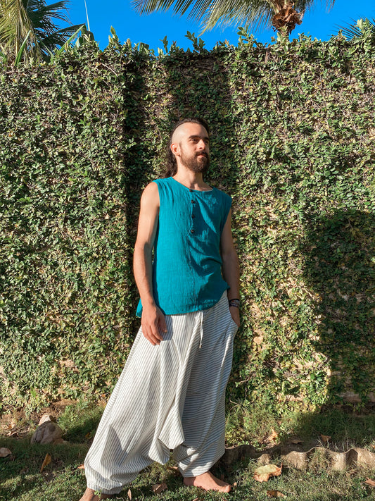 Brahma T-Shirt - Petroleum Blue Cotton Gauze