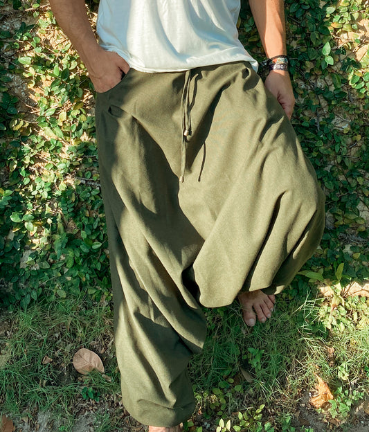 Goa Shiva Pants - Green Linen