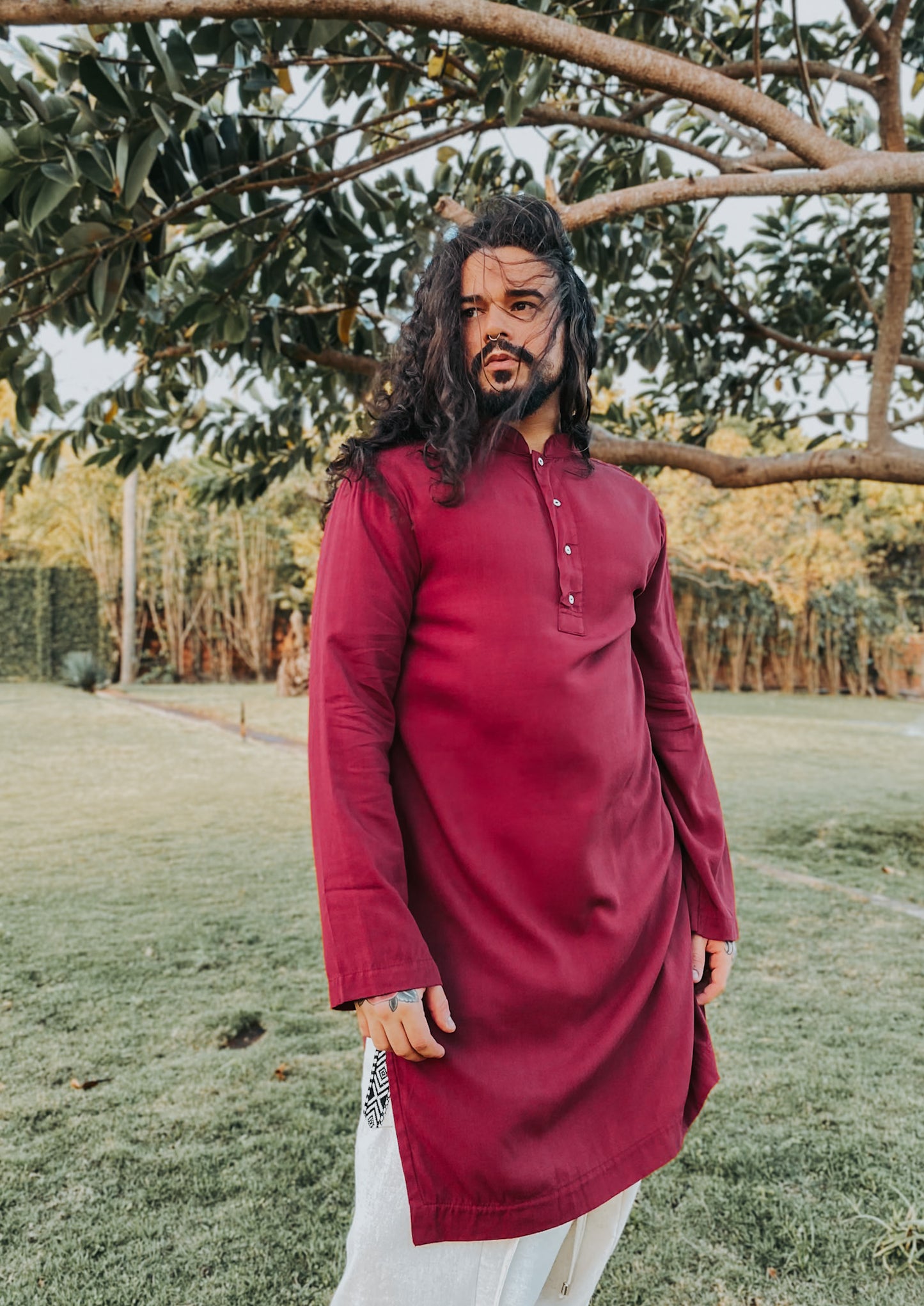 Kurta Indiana - Viscose Vinho