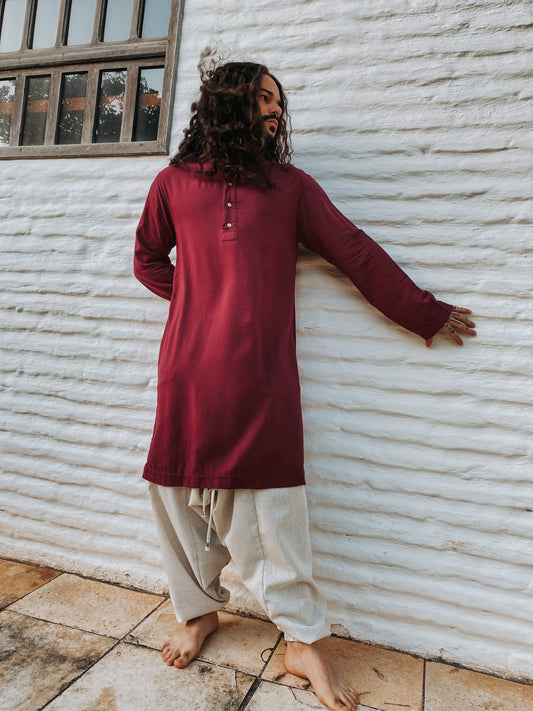Kurta Indiana  - Viscose Vinho