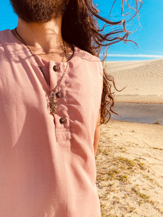 Shiva T-Shirt - Rose Quartz Linen