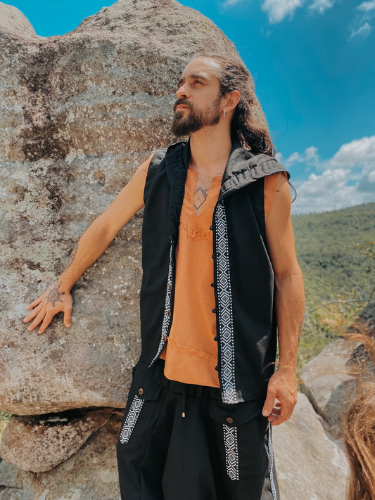 Colete Witcher - Linho Preto