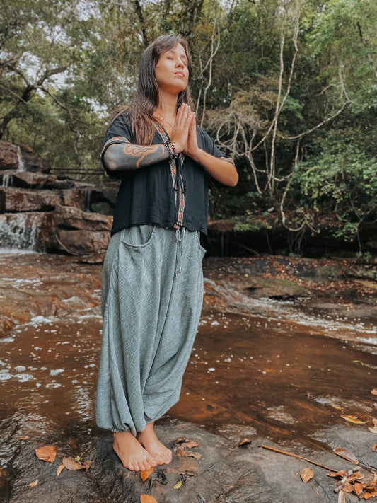 Calça Goa Shiva - Grafite Verde Ecológico