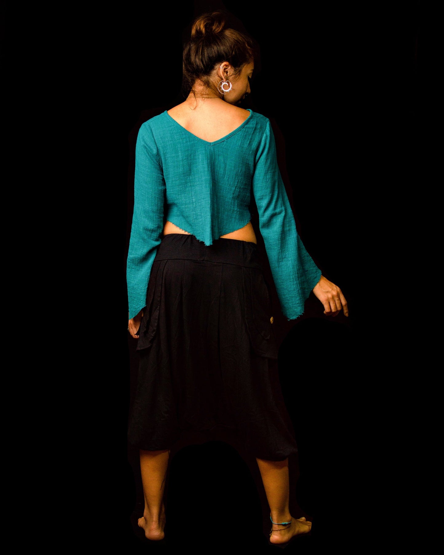 Blusa Witch - Gaze de Algodão Azul Petróleo (BAZZAR)