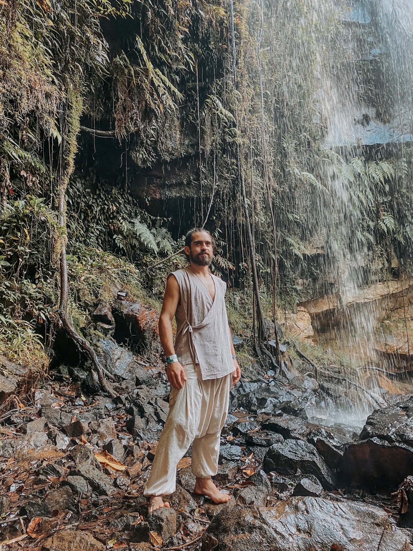 Kimono Zen - Gaze de Algodão Cinza