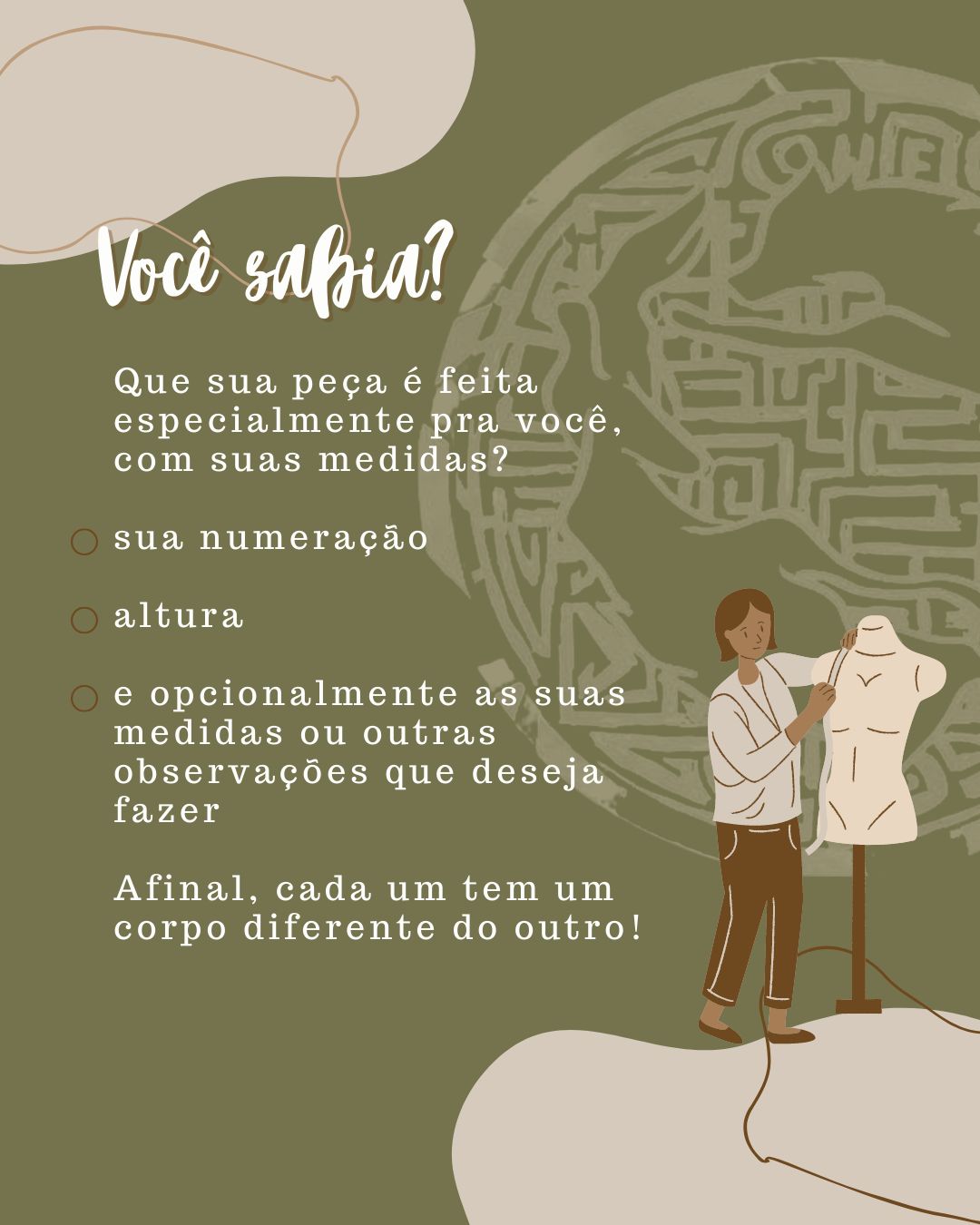 Calça Om - Verde Militar com Jacarde Étnico
