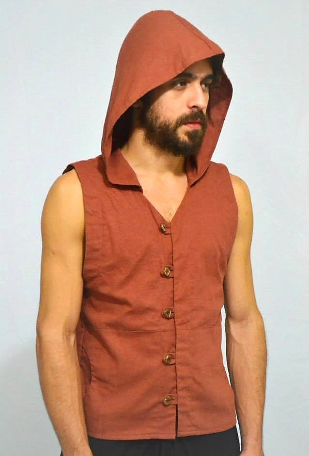 Colete Samurai - Linho Cobre