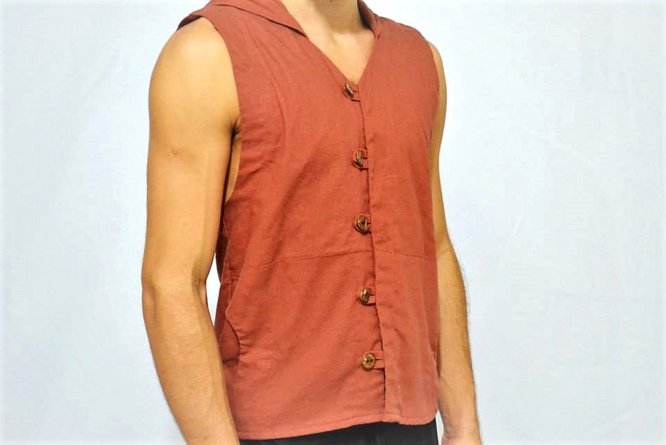 Colete Samurai - Linho Cobre