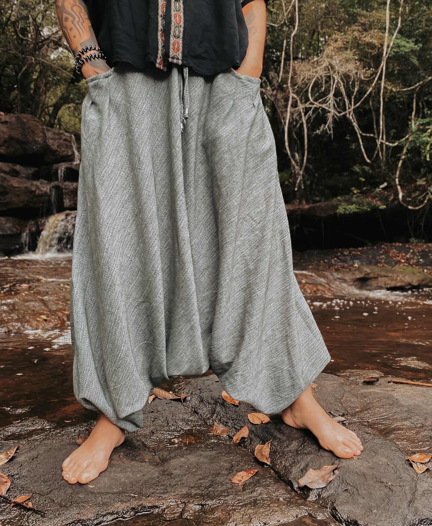 Calça Goa Shiva - Grafite Verde Ecológico