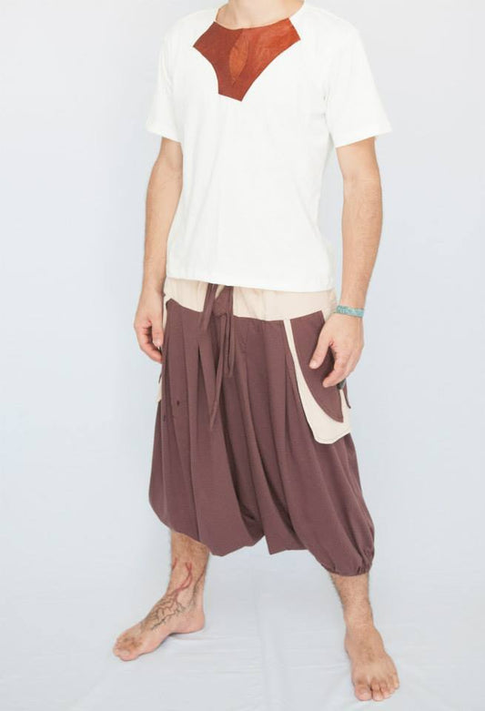 Bermuda Om - Marrom com Branco