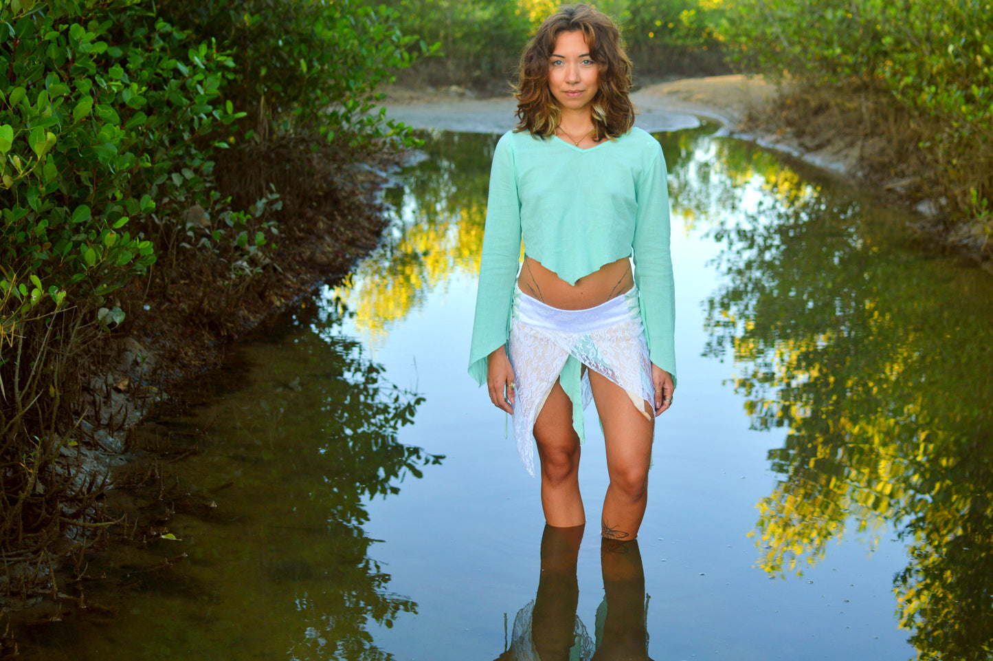 Blusa Witch - Crepe Verde Água