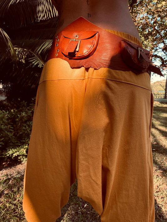 Cartucheira de Couro Natural - Bolso Triplo