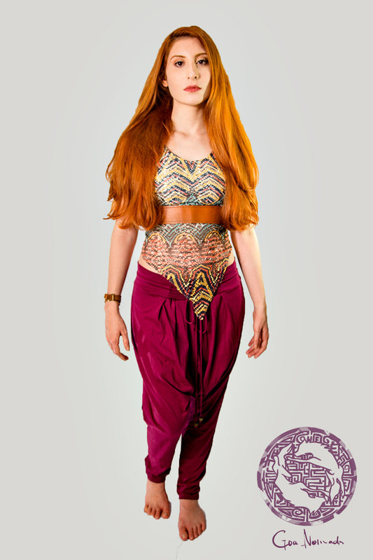 Blusa Costa Nua c/ Couro - Estampada