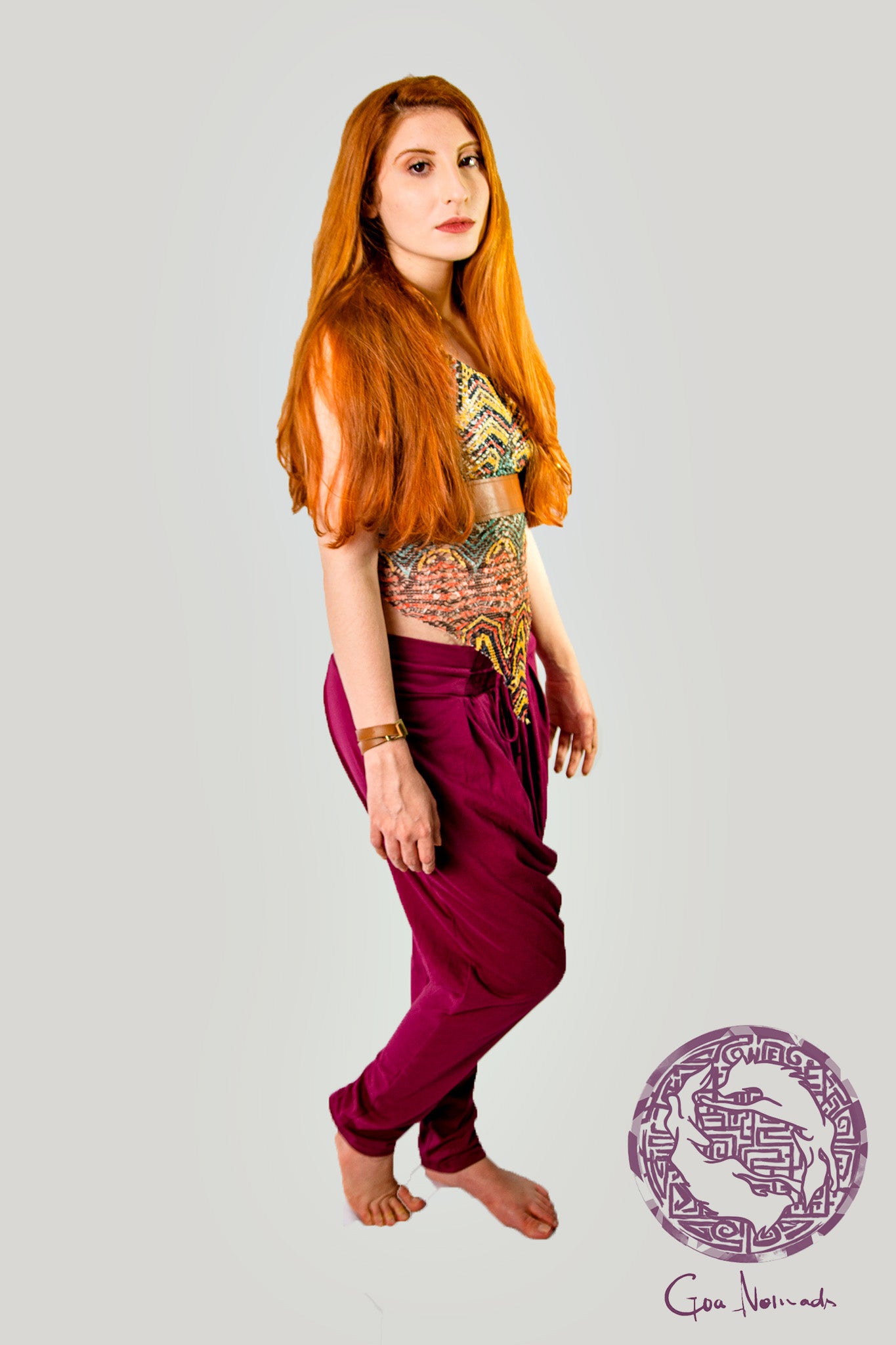 Blusa Costa Nua c/ Couro - Estampada