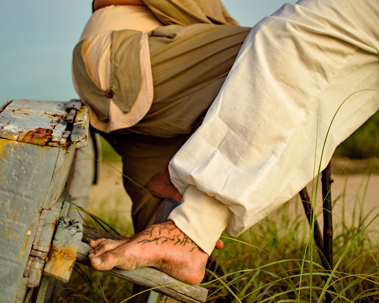 Hindu Pants in Cotton Fabric - Ivory