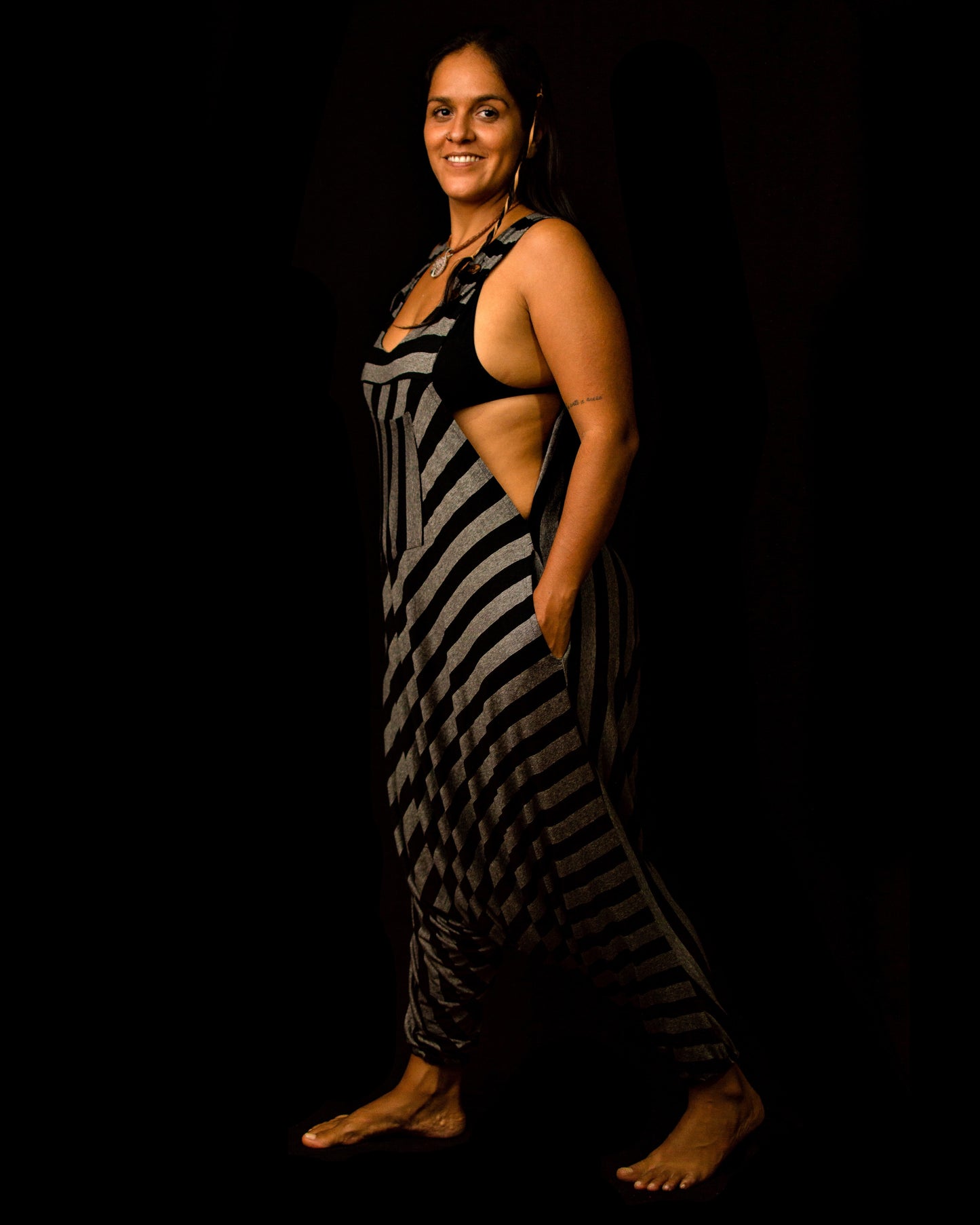 Pachamama Jumpsuit - Black Striped