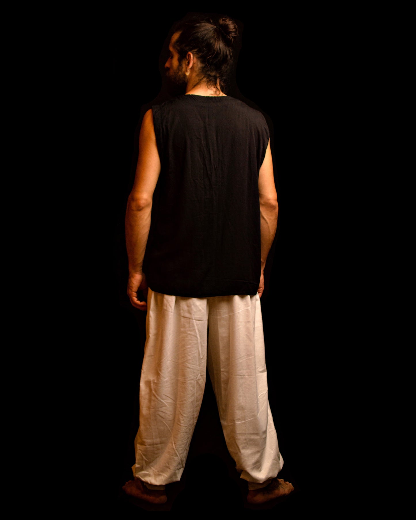 Pachamama Smock - Black with White Ribbon
