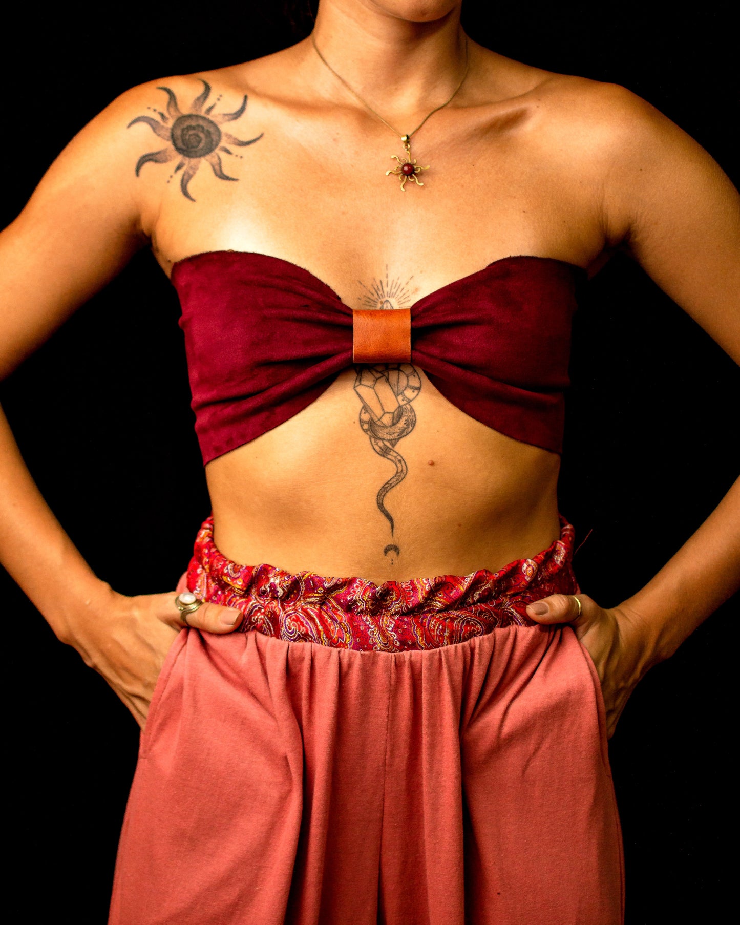 Nômade Top - Wine Suede