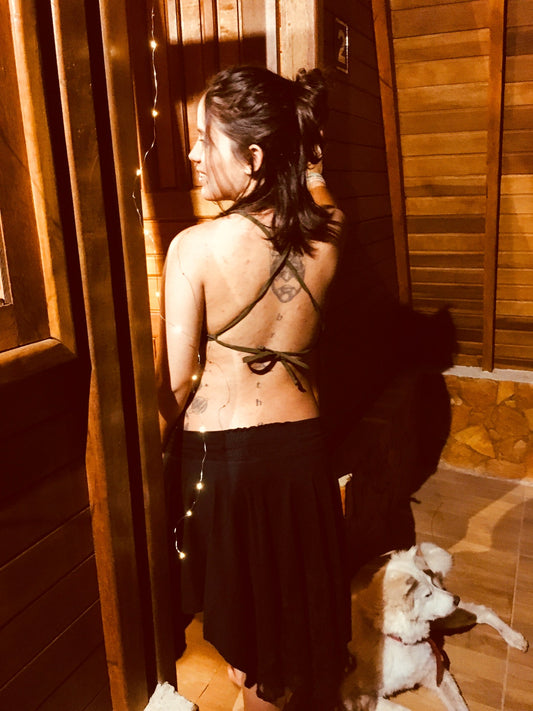 Top Nômade de Linho - Verde Escuro