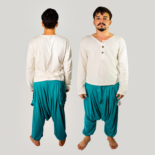 Om Pants - Turquoise Blue