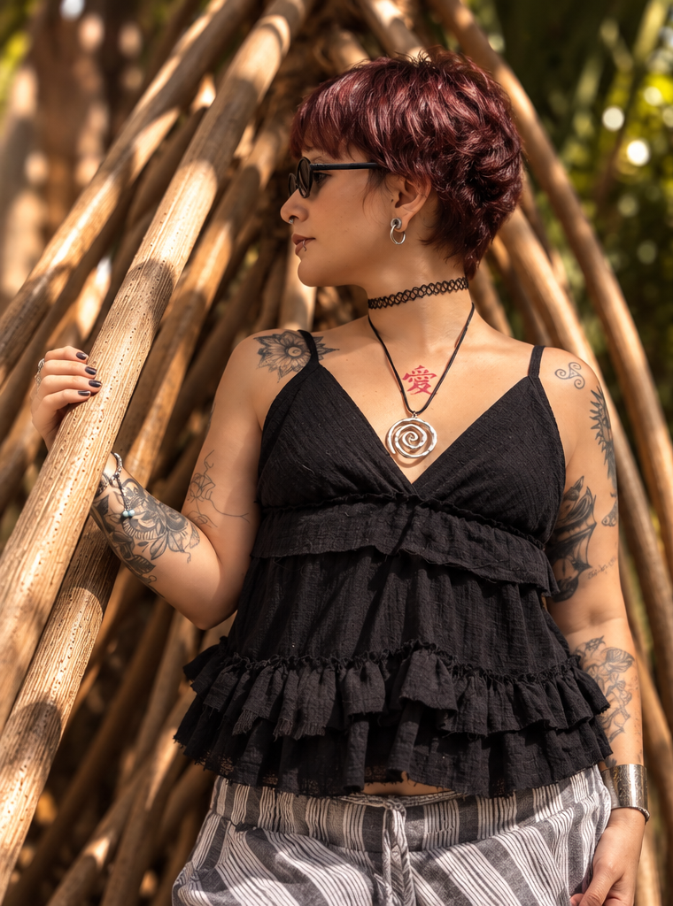 Blusa Lótus - Gaze Preta