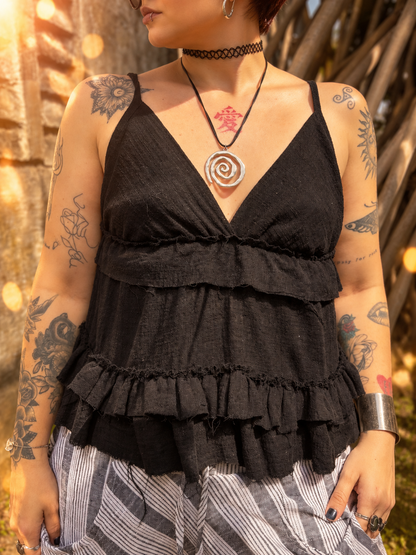 Blusa Lótus - Gaze Preta