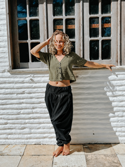 Calça Thai Shiva - Linho Preto