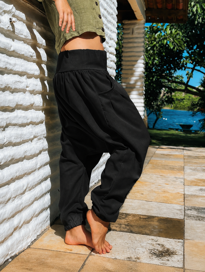 Calça Thai Shiva - Linho Preto