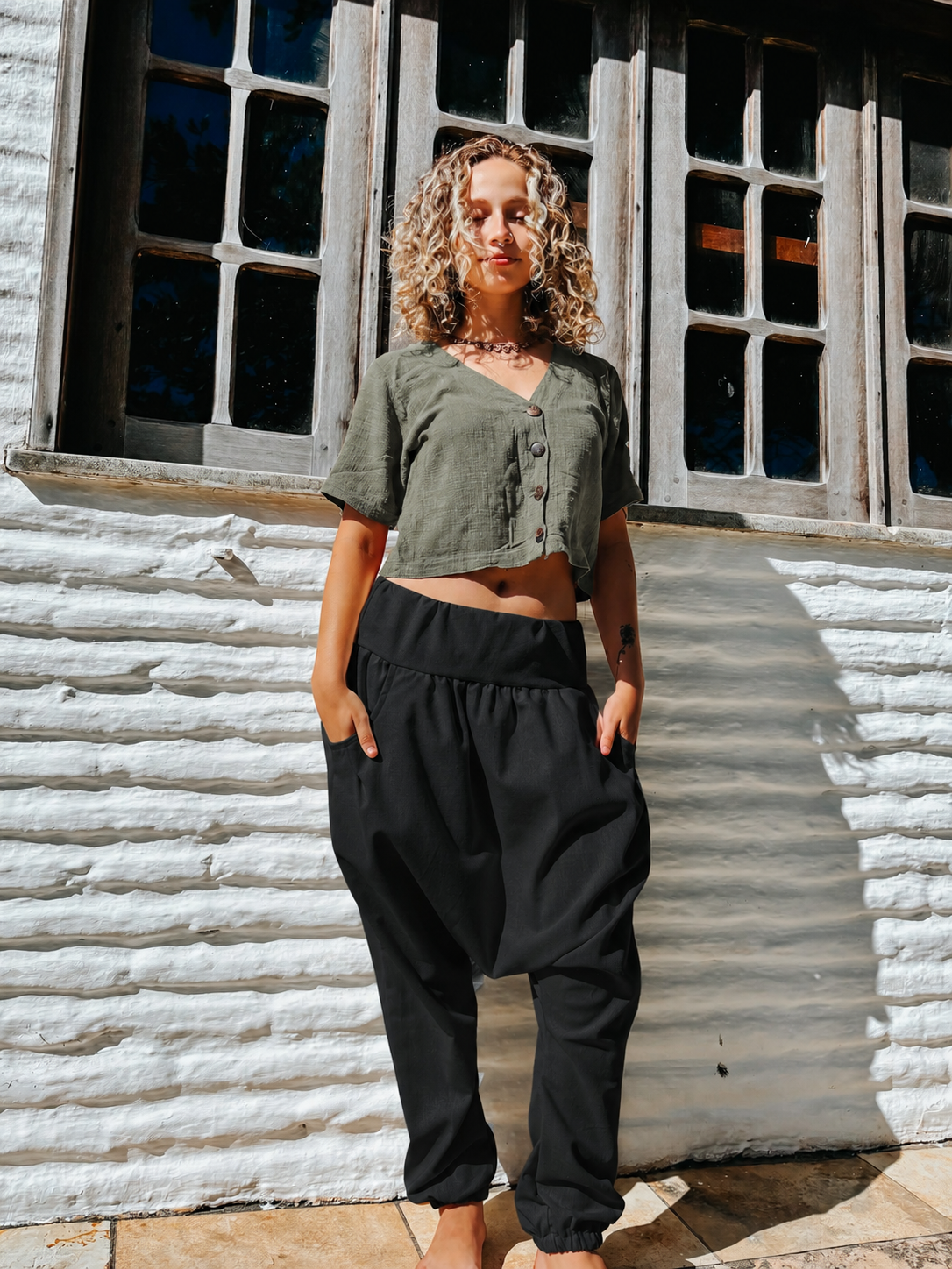 Calça Thai Shiva - Linho Preto
