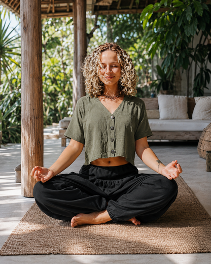 Calça Thai Shiva - Linho Preto