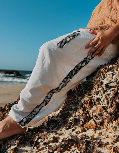 Calça Aladim  - Linho Branco