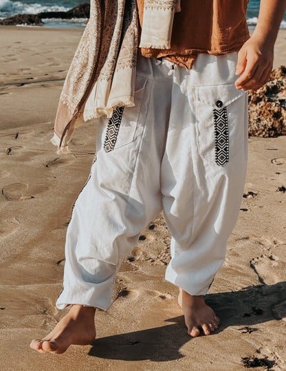 Calça Aladim  - Linho Branco