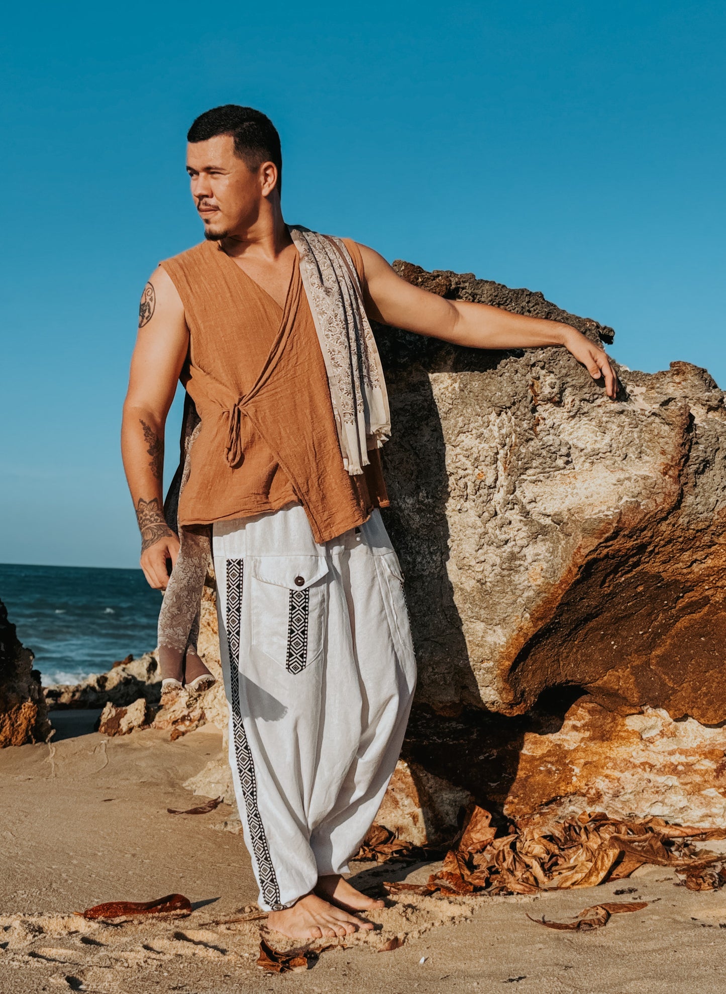 Calça Aladim  - Linho Branco