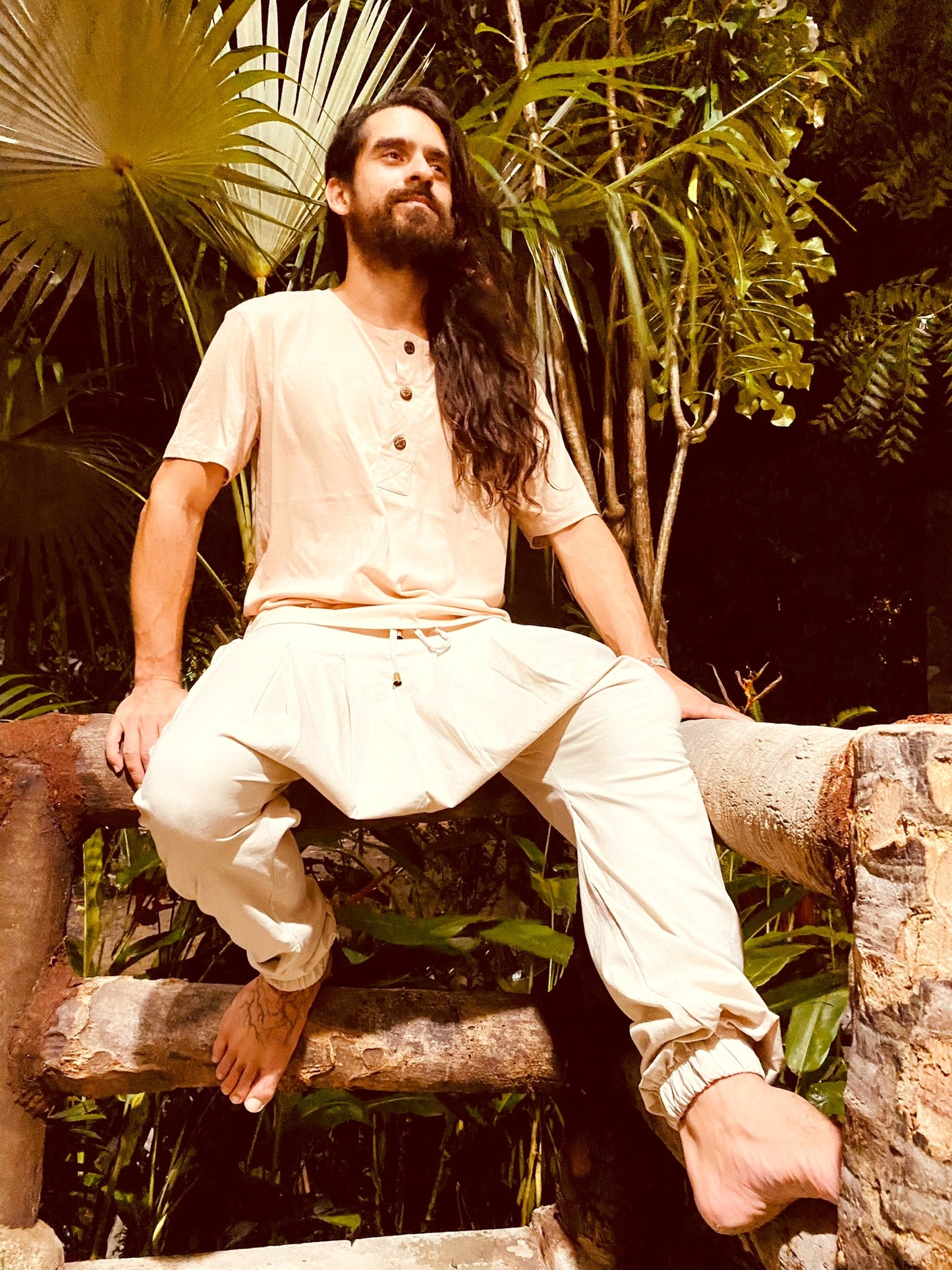 Calça Om Shiva - Linho Cru