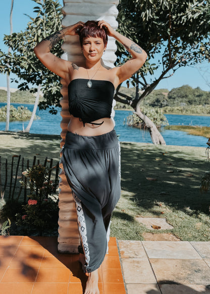 Calça Thai Ganesha - Chumbo