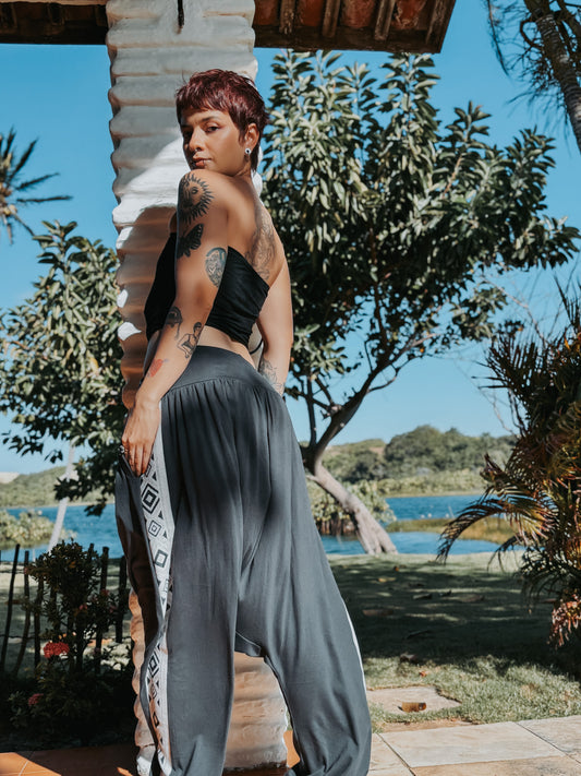 Calça Thai Ganesha - Chumbo