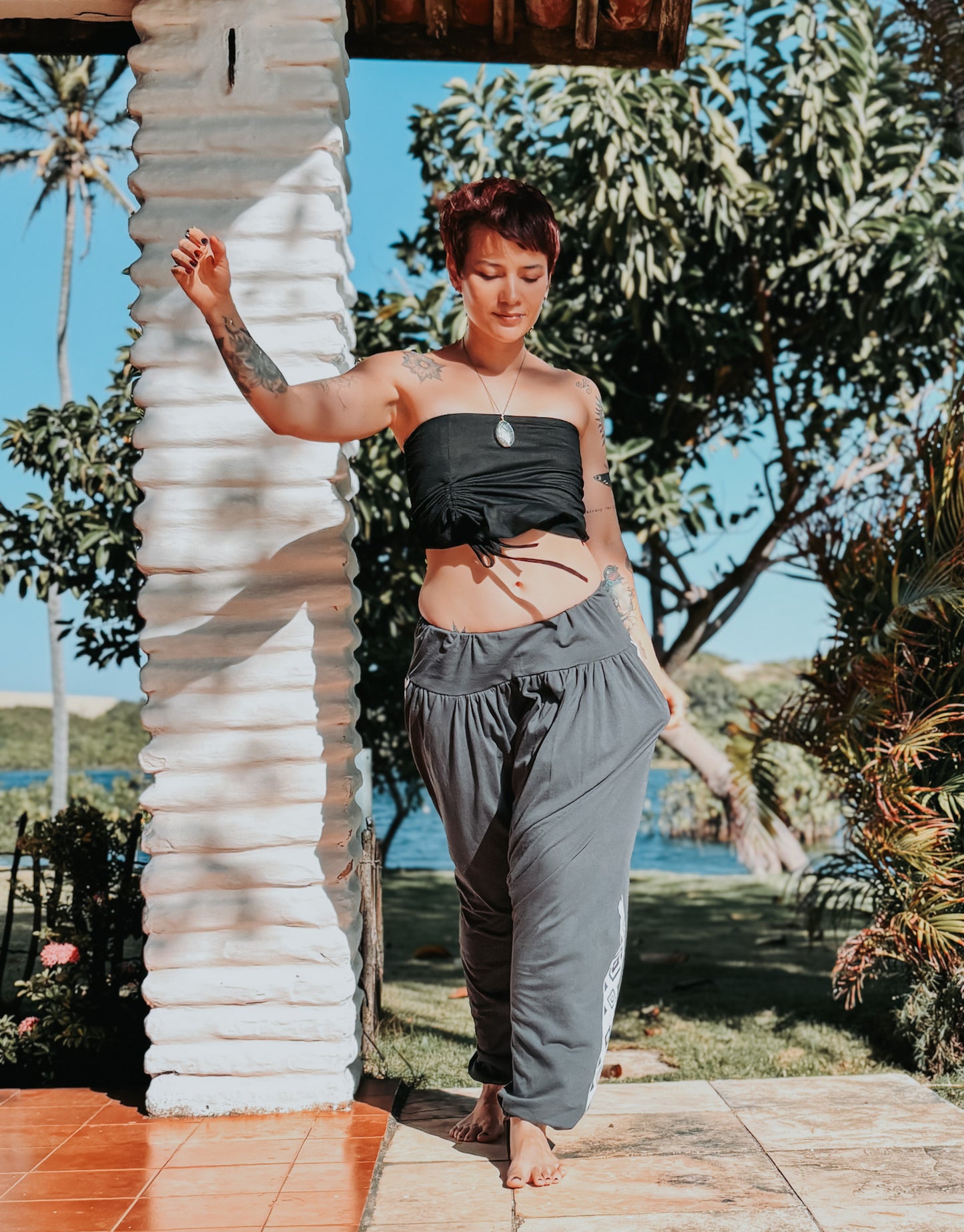 Calça Thai Ganesha - Chumbo