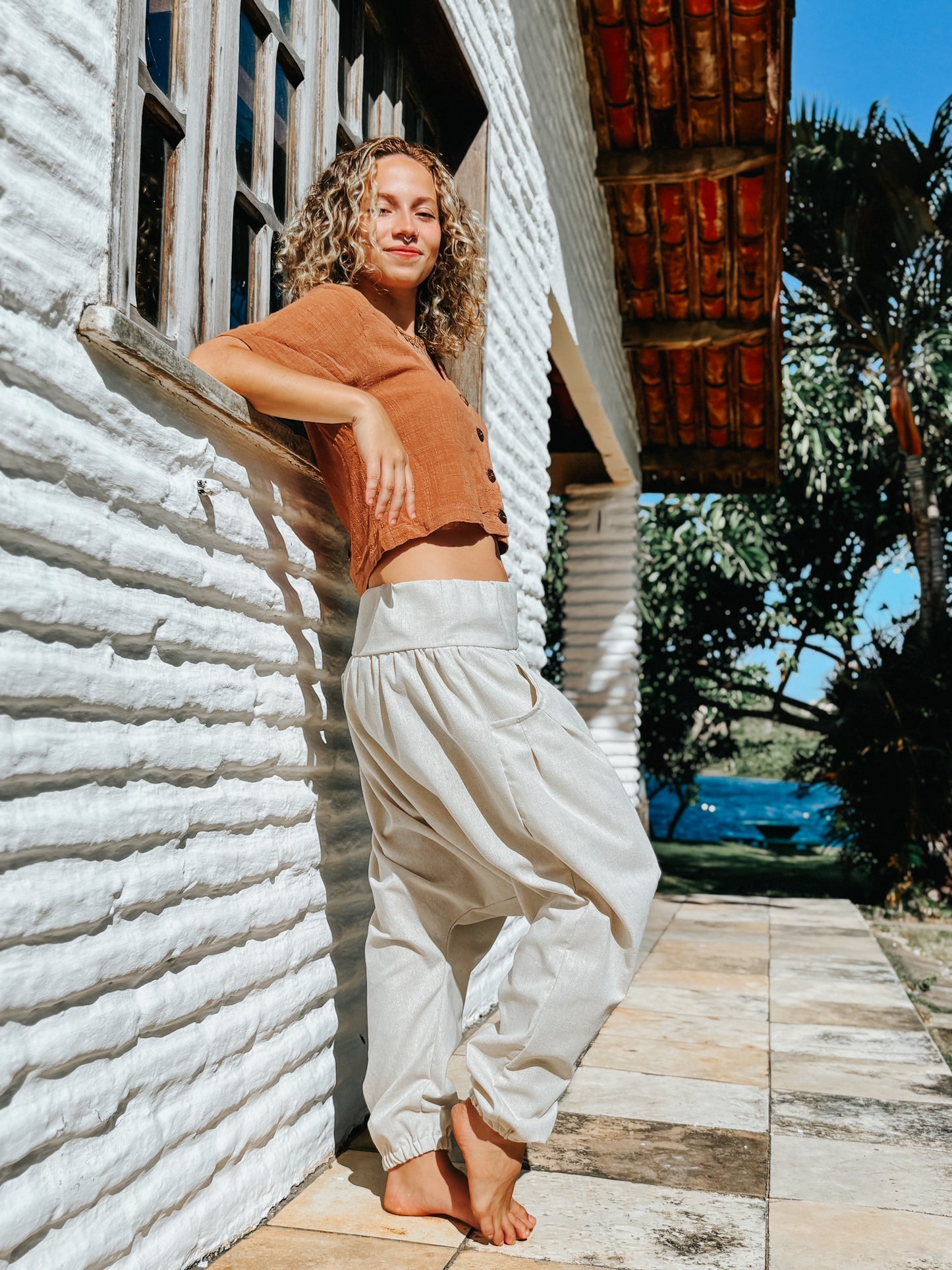 Calça Thai Shiva - Linho Cru