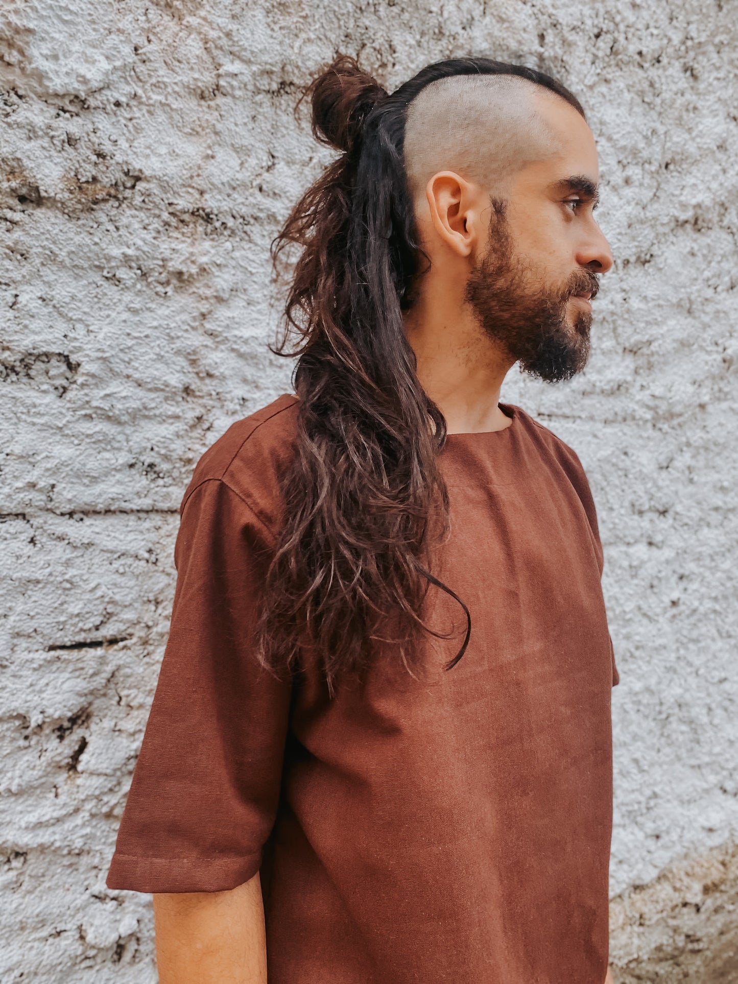 Camisa Canoa Oversized - Linho Marrom M (Bazzar)