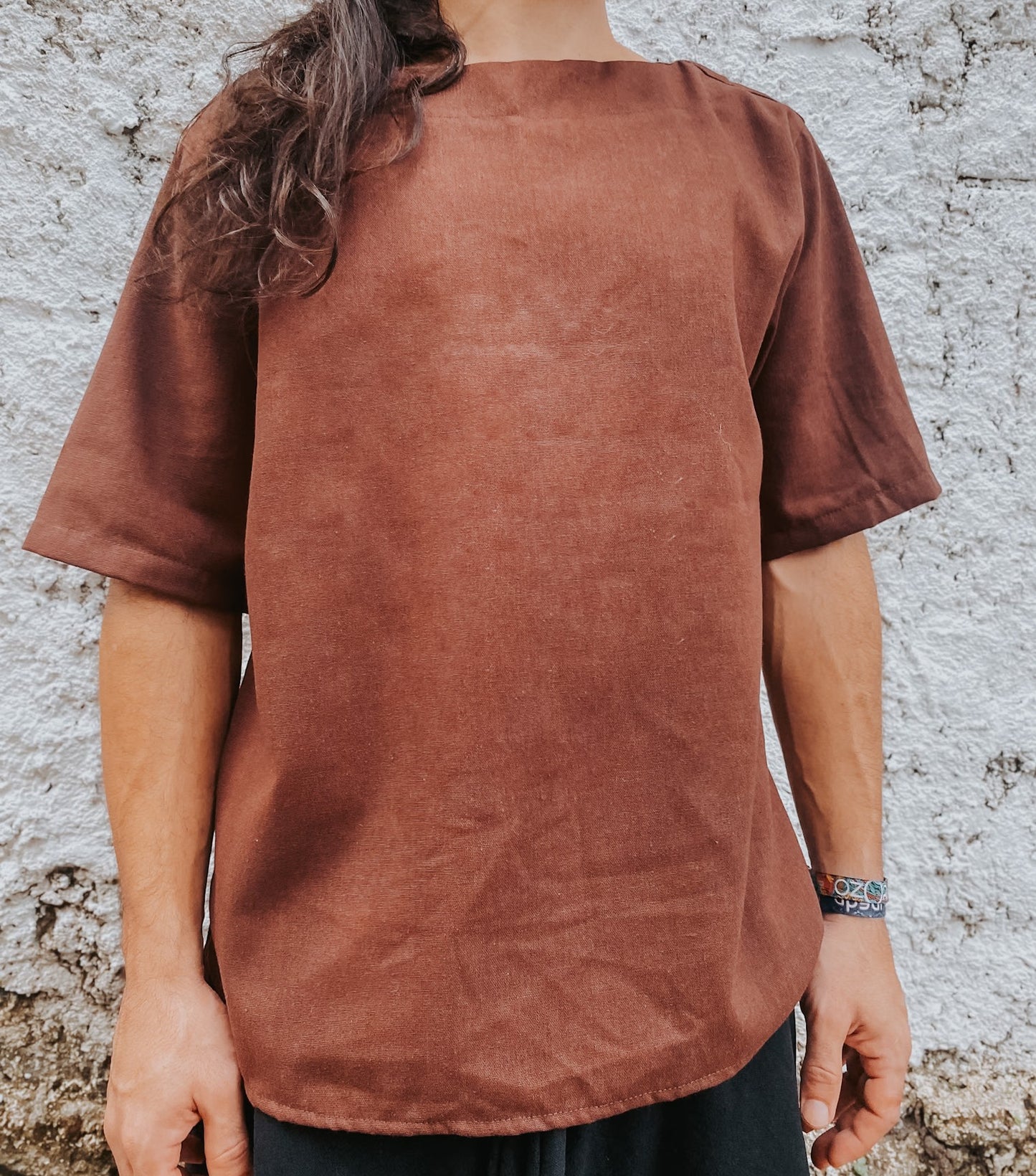Camisa Canoa Oversized - Linho Marrom M (Bazzar)