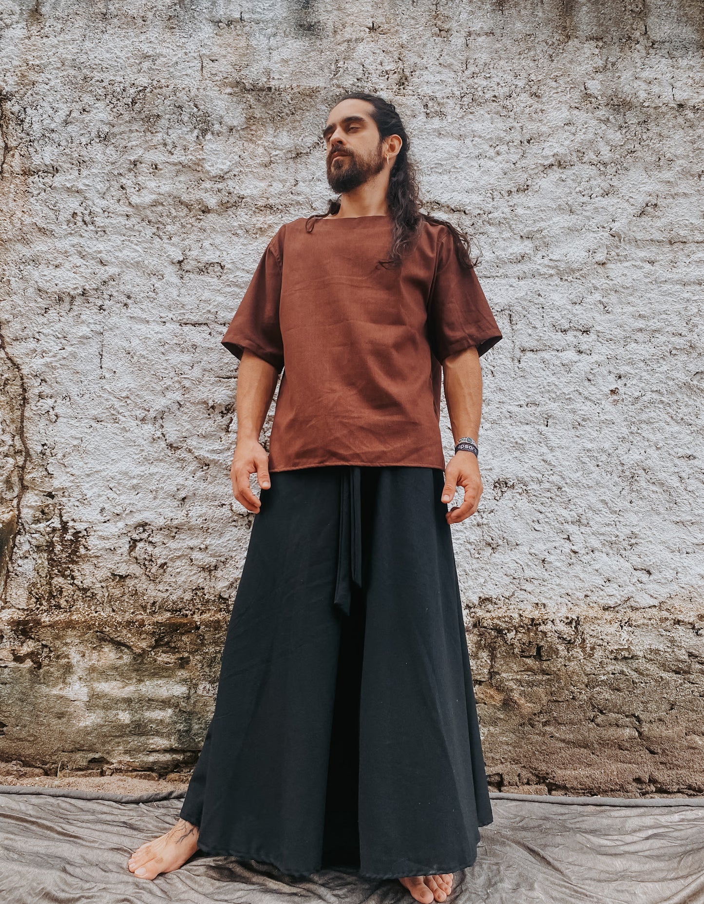 Camisa Canoa Oversized - Linho Marrom M (Bazzar)
