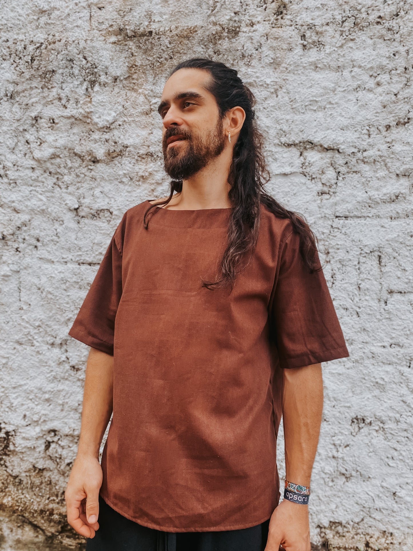 Camisa Canoa Oversized - Linho Marrom M (Bazzar)
