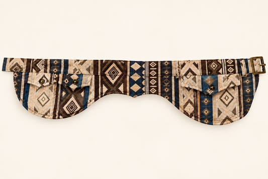 Cartucheira Étnica Tripla - Azul/Marrom