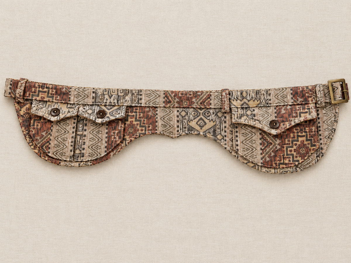Cartridge Bag with Triple Pocket - Ethnic Jacarde